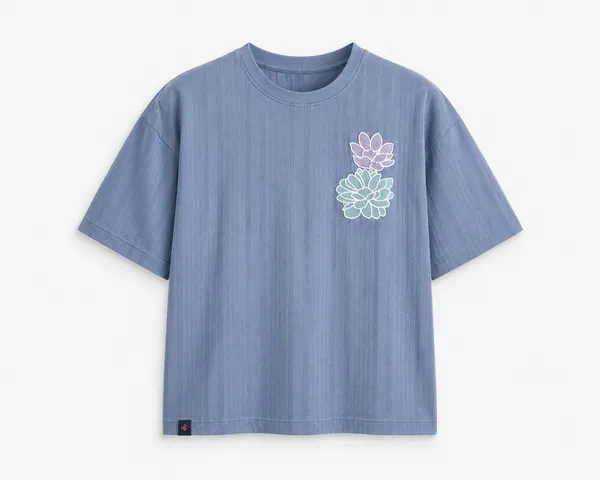 Soft_Blue_Drop_Shoulder_T-Shirt_With_Petal_Bloom_Embroidery