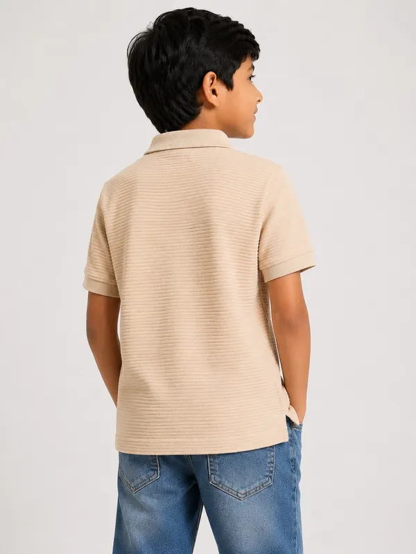 Cream_Cotton_Rich_New_Corduroy_Knit_T-Shirt_For_Boys