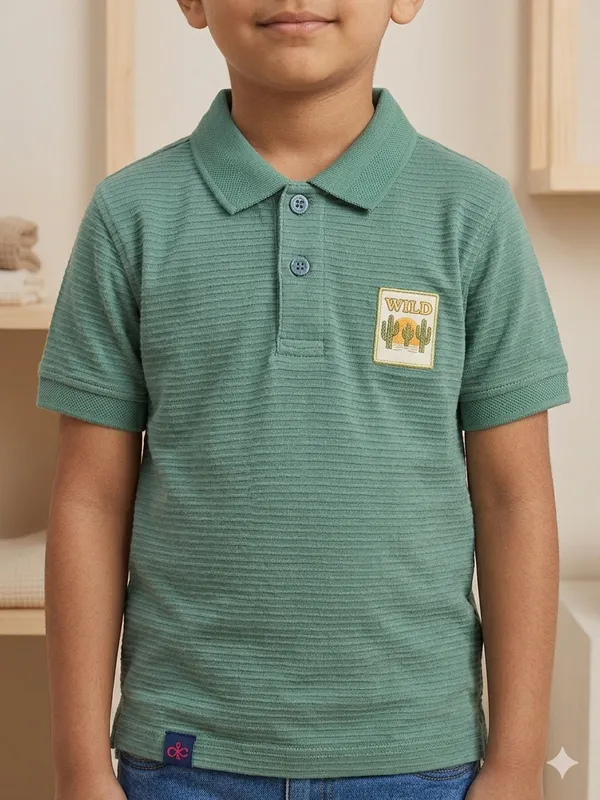 Green_Cotton_Rich_New_Corduroy_Knit_T-Shirt_For_Boys