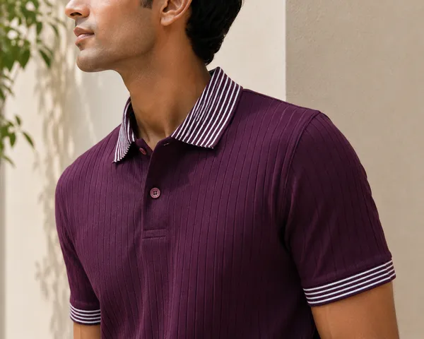 Wine_Cotton_Rich_Jacquard_Ribcraft_Collar_T-Shirt_For_Men