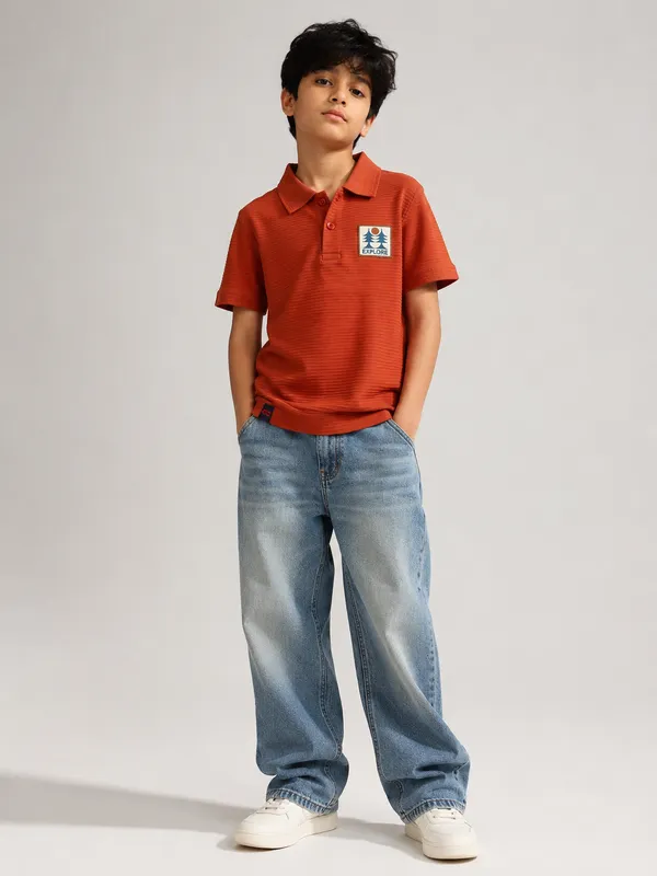 Rust_Cotton_Rich_New_Corduroy_Knit_T-Shirt_For_Boys