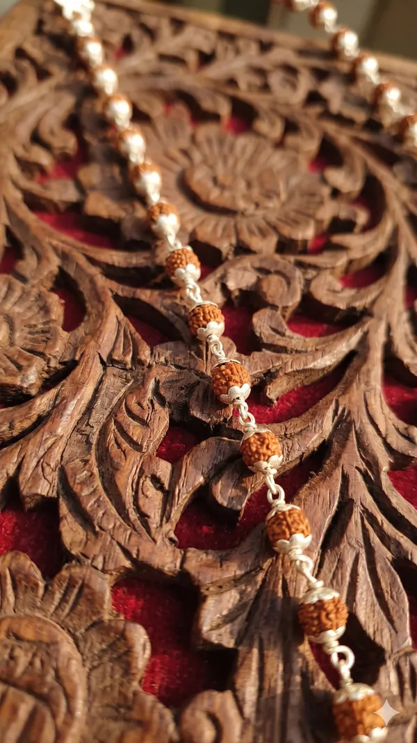 925_Silver_Brown_Rudraksha_Beads_Unisex_Bracelet