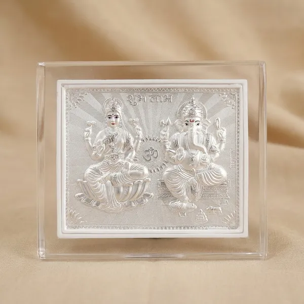 Silver_Lakshmi_Ganesha_Religious_Frame_-_Decorative_Metal_Embossed_Pooja_Plaque