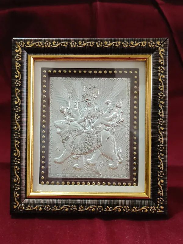 Goddess_Durga_Silver_Embossed_Wall_Frame_-_Religious_Home_Decor