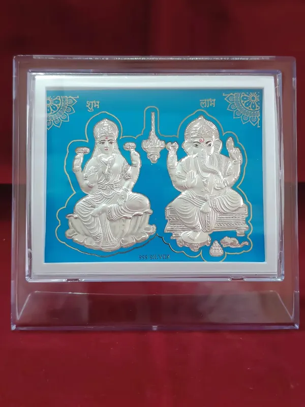 Shubh_Labh_Lakshmi_Ganesh_Silver_Foil_Frame