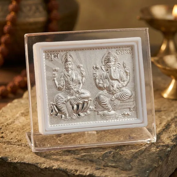 Silver_Plated_Lakshmi_Ganesha_Religious_Frame
