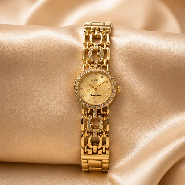 Luxury_Gold_Chain_Link_Watch_With_Decorative_Crystal