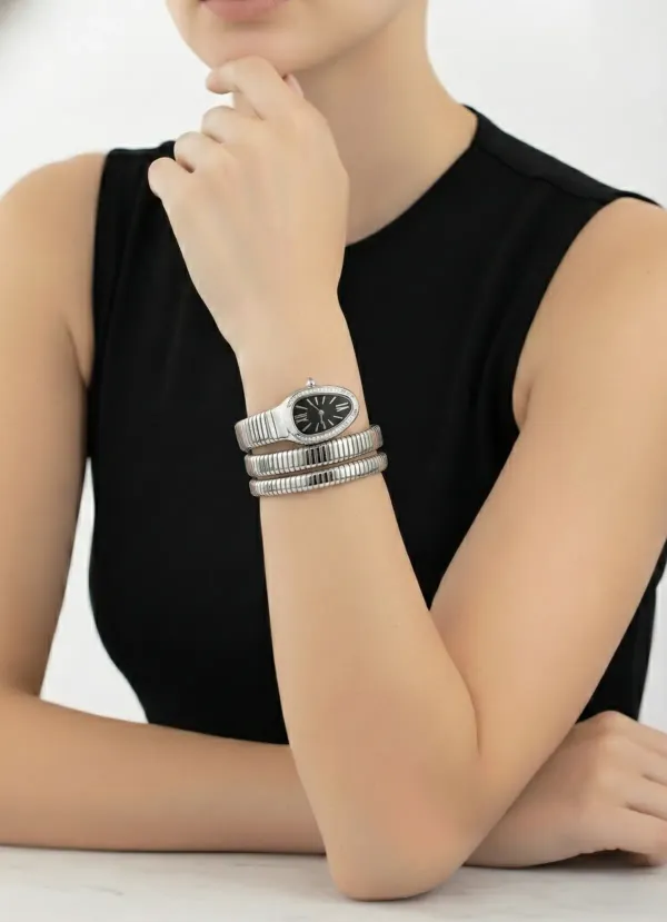 Silver_Tone_Snake_Coil_Wrap_Watch_With_Crystal_Embellishments