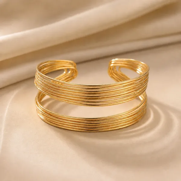 Gold_Tone_Multi_Strand_Adjustable_Cuff_Bangle_Bracelet