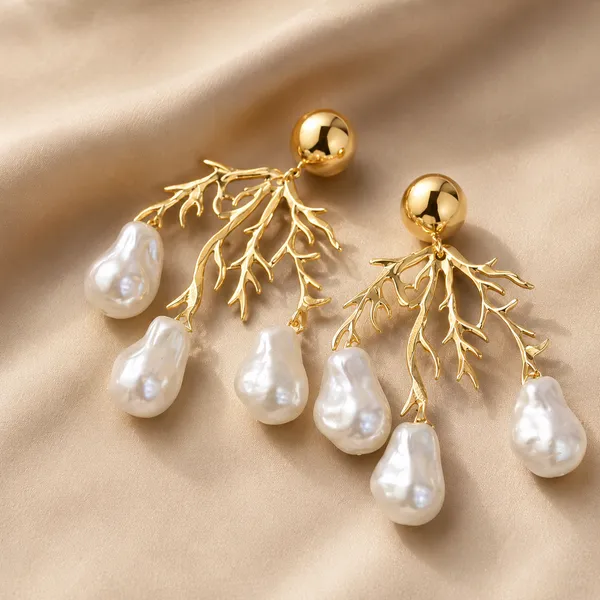 Golden_Branch_Pearl_Drop_Earrings