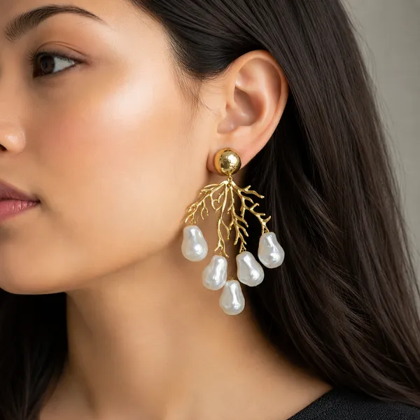 Golden_Branch_Pearl_Drop_Earrings
