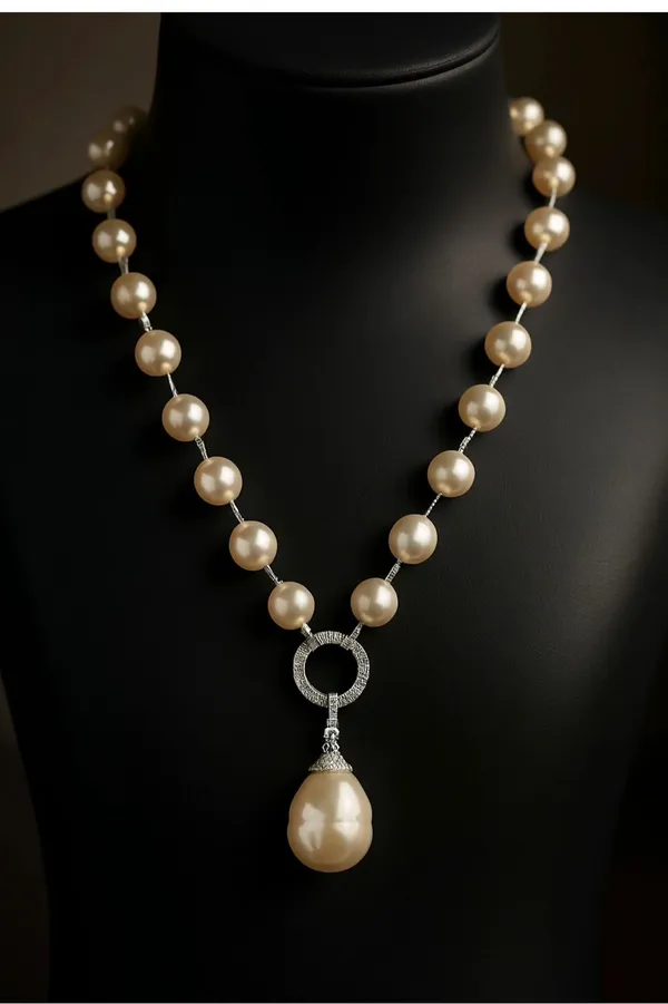 Elegant_Golden_Pearl_Necklace_With_Large_Baroque_Drop_Pendant