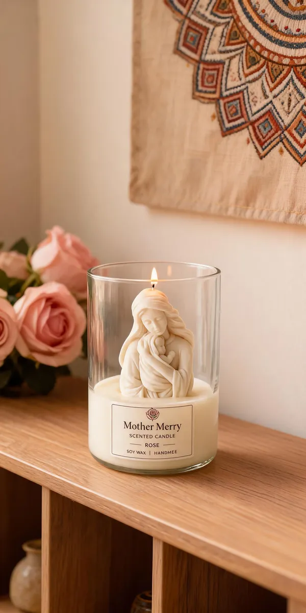Glass_Floral_Scented_Mother_And_Child_Figurine_Candle