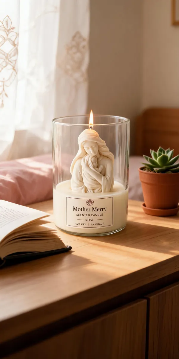 Glass_Floral_Scented_Mother_And_Child_Figurine_Candle