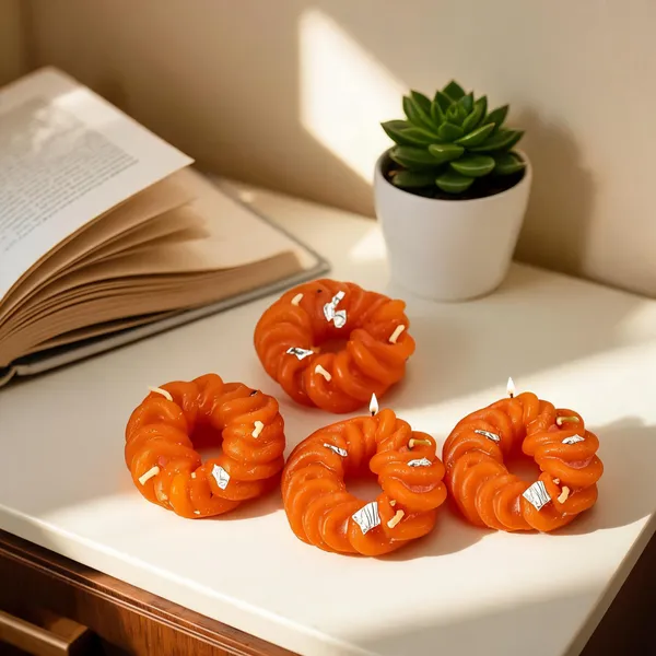 Wax_Festive_Jalebi_With_Silver_Vark_Decorative_Candle_-_Pack_of_4