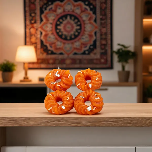 Wax_Festive_Jalebi_With_Silver_Vark_Decorative_Candle_-_Pack_of_4