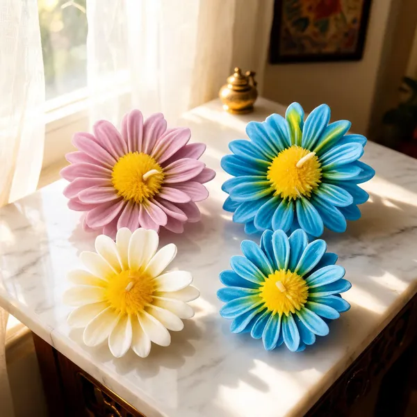 Multicolour_Daisy_Artificial_Decorative_Flowers_-_Pack_of_4
