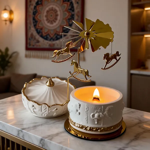 Metal_Ornate_Carousel_Rotating_Candle_Holder
