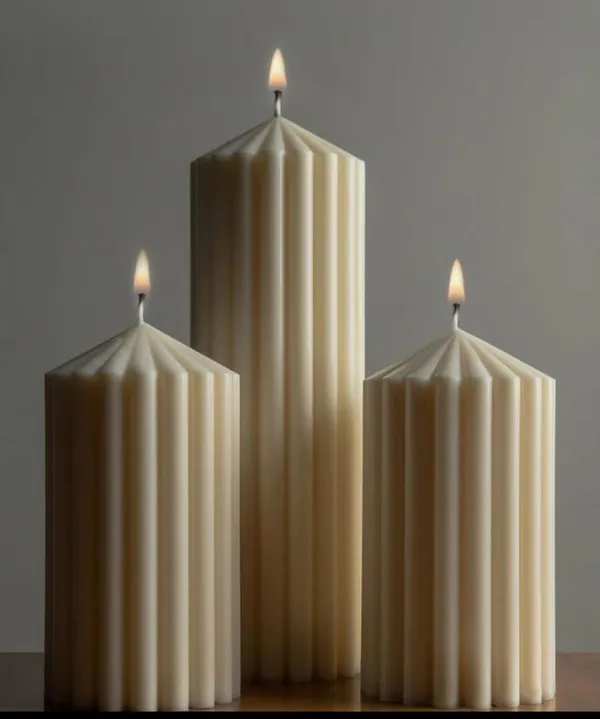 Wax_Modern_Ribbed_Pillar_Candle_Set