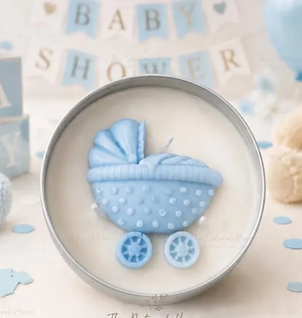 Blue_Baby_Stroller_Decorative_Candle
