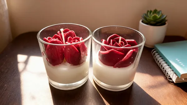 Glass_Floral_Rose_Wax_Candle_Set