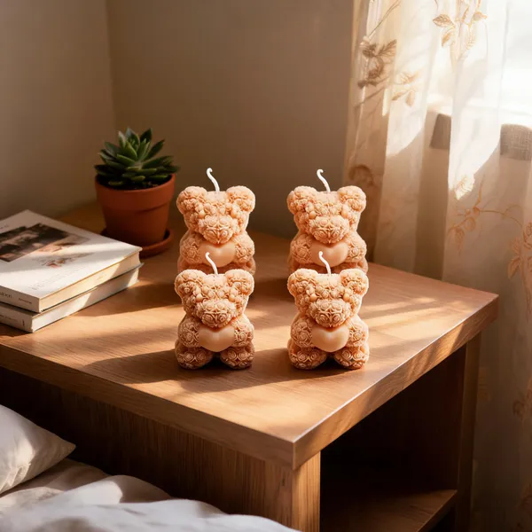 Wax_Floral_Textured_Hanging_Teddy_Bear_Decorative_Candle_-_Pack_of_4