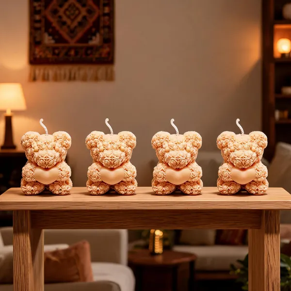 Wax_Floral_Textured_Hanging_Teddy_Bear_Decorative_Candle_-_Pack_of_4