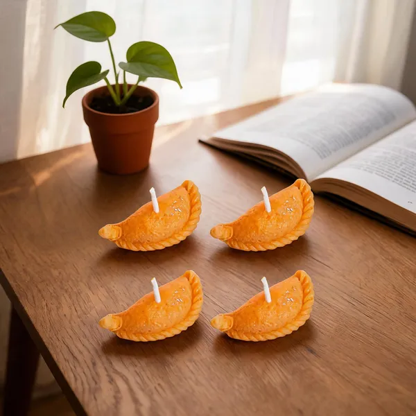 Wax_Novelty_Samosa_Shape_Decorative_Candle_-_Pack_of_4
