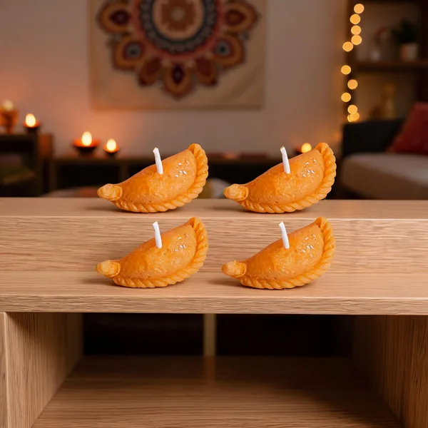 Wax_Novelty_Samosa_Shape_Decorative_Candle_-_Pack_of_4