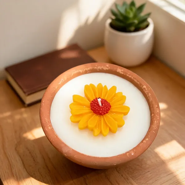 Terracotta_Floral_Yellow_Bloom_Decorative_Candle