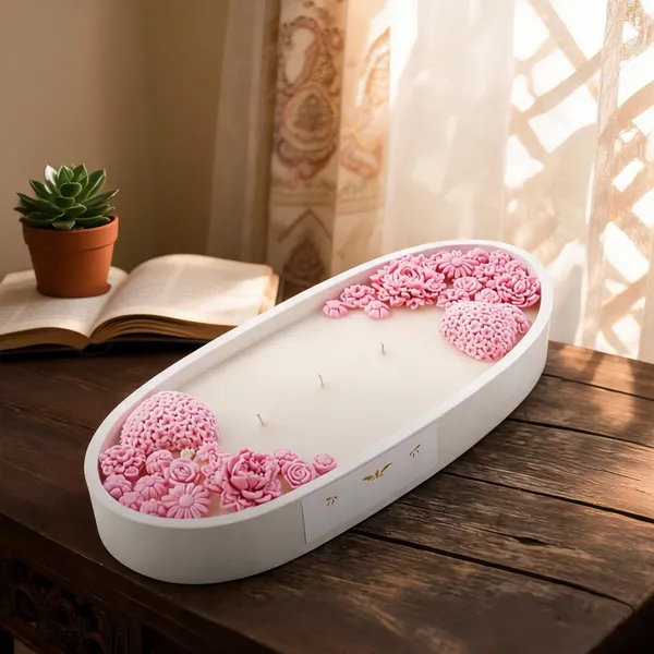 Wax_Floral_Pink_Embellished_Oval_Decorative_Candle
