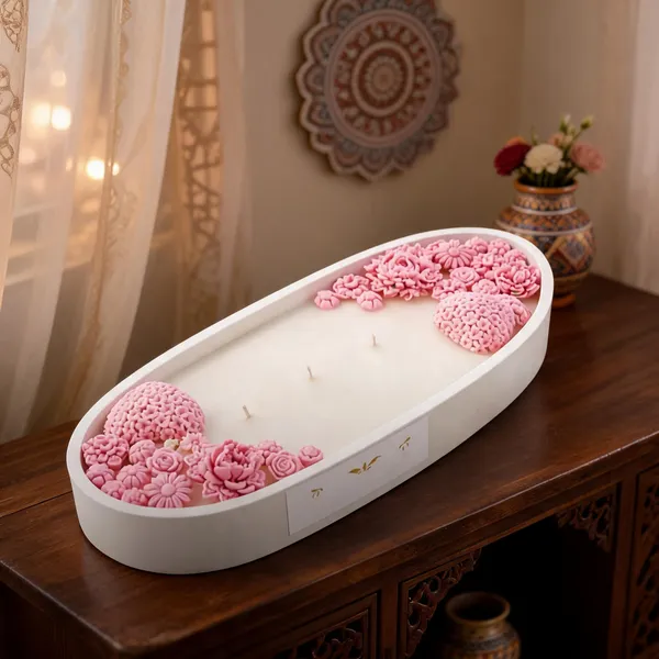 Wax_Floral_Pink_Embellished_Oval_Decorative_Candle