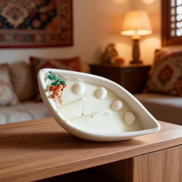 Resin_Coastal_Shell_Leaf_Shaped_Decorative_Candle_Tray