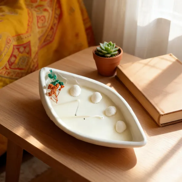 Resin_Coastal_Shell_Leaf_Shaped_Decorative_Candle_Tray