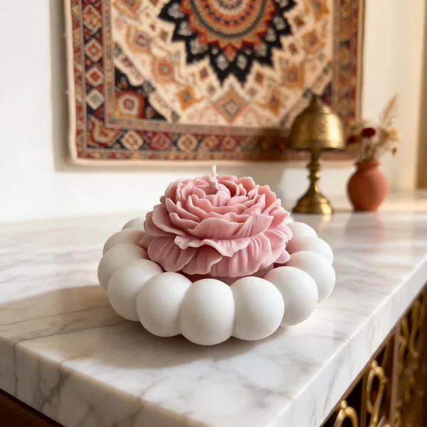 Wax_Floral_Pink_Bubble_Decorative_Candle