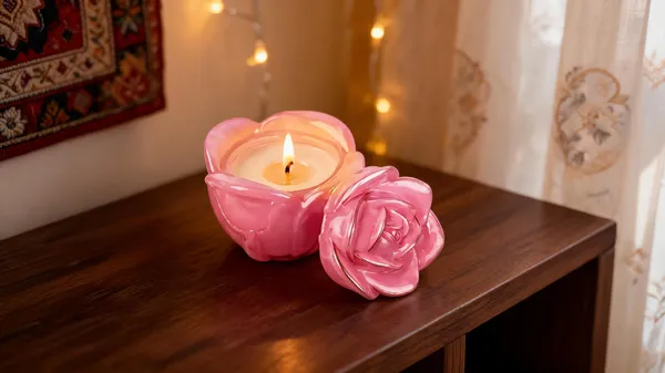 Pink_Floral_Sculptured_Tea_Light_Candle_Holder