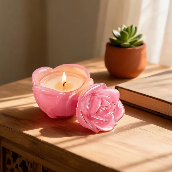 Pink_Floral_Sculptured_Tea_Light_Candle_Holder