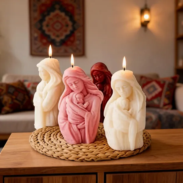 Wax_Religious_Figurine_Sculpted_Candle_Set_Pack_Of_4