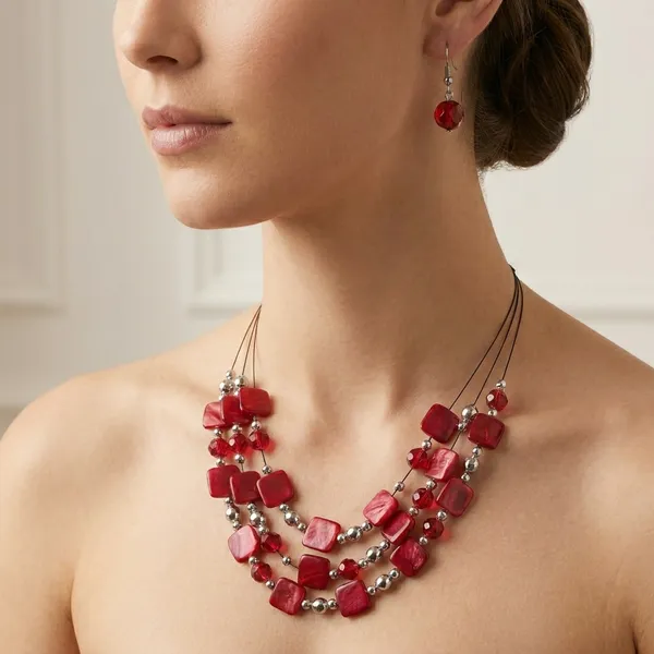 Red_Agate_Necklace_Set_For_Women
