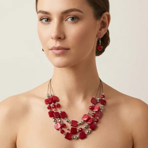 Red_Agate_Necklace_Set_For_Women