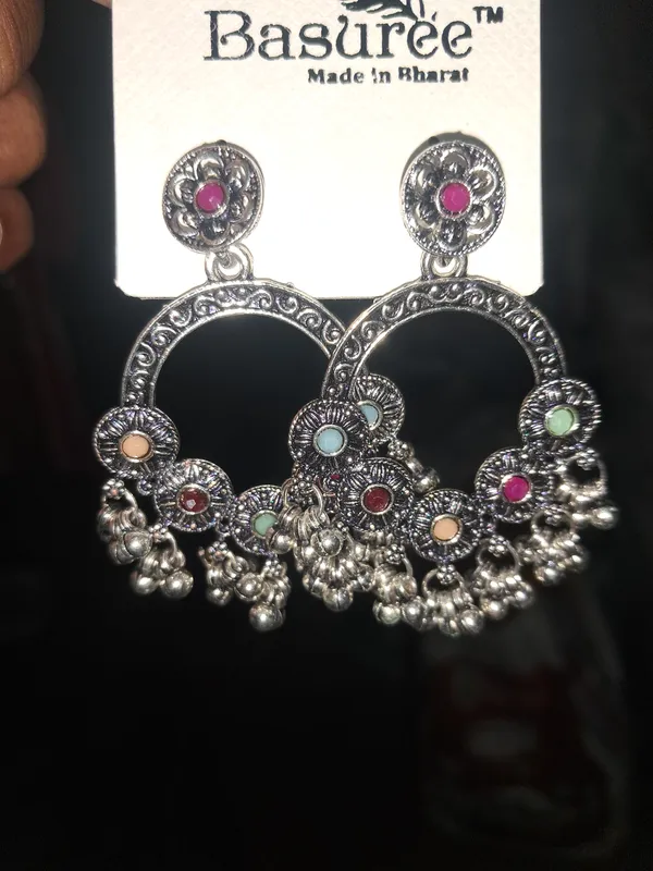 Pink_Silver_Zinc_Jumkha_Earrings_For_Women