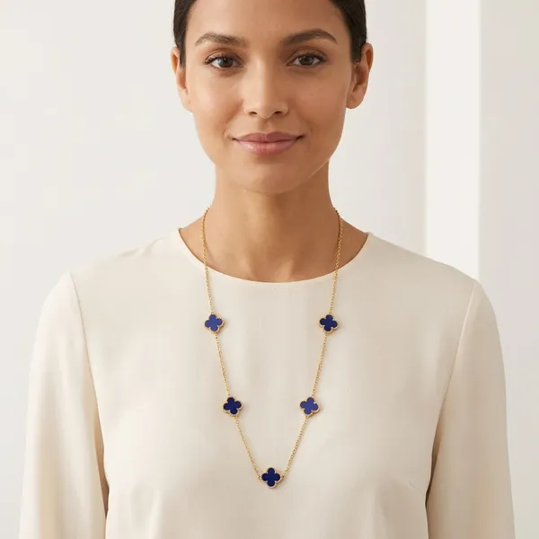 Blue_Stainless_Steel_Pendant_Necklace_For_Women
