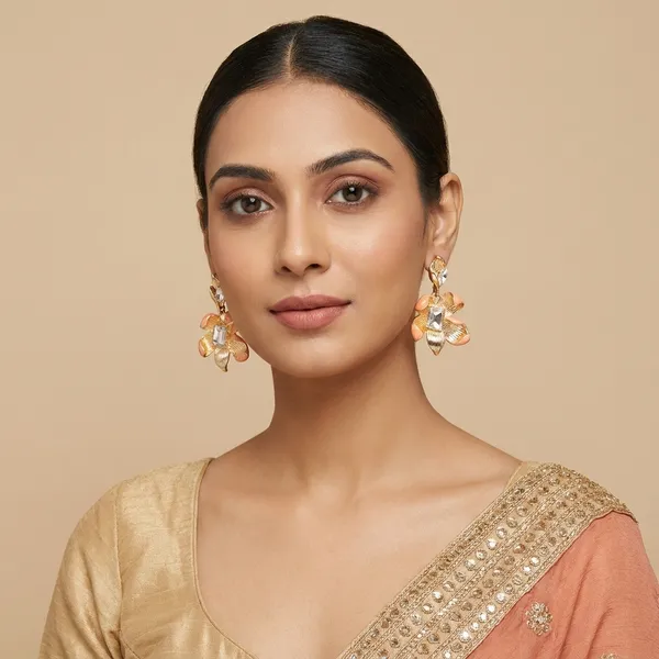 Orange_Zinc_Jumkha_Earrings_For_Women