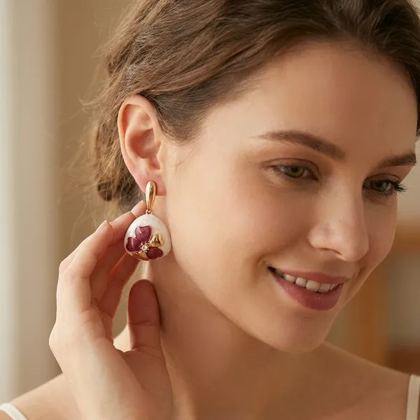 Maroon_Zinc_Drop_Earrings_For_Women