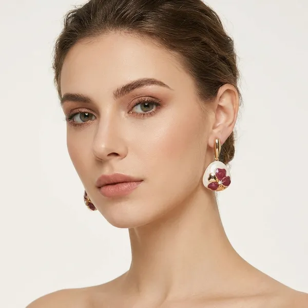 Maroon_Zinc_Drop_Earrings_For_Women
