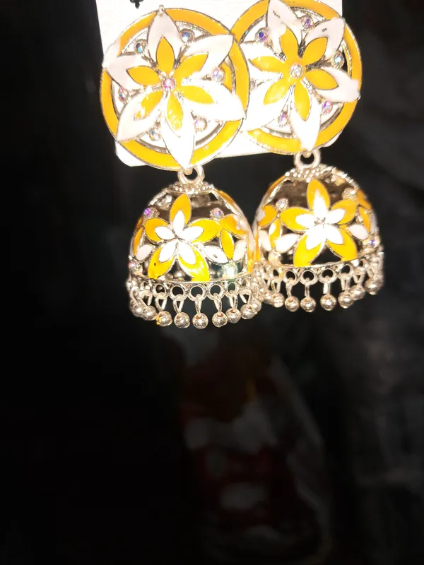 Yellow_Zinc_Jumkha_Earrings_For_Women
