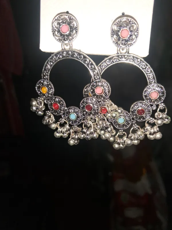 Light_Pink_Silver_Zinc_Jumkha_Earrings_For_Women