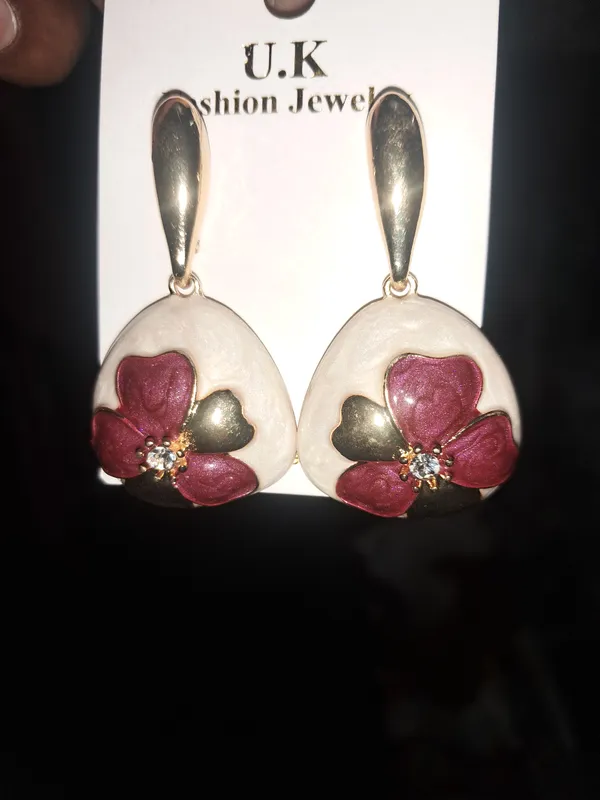 Maroon_Zinc_Drop_Earrings_For_Women