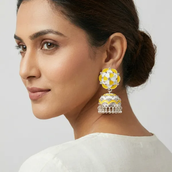 Yellow_Zinc_Jumkha_Earrings_For_Women