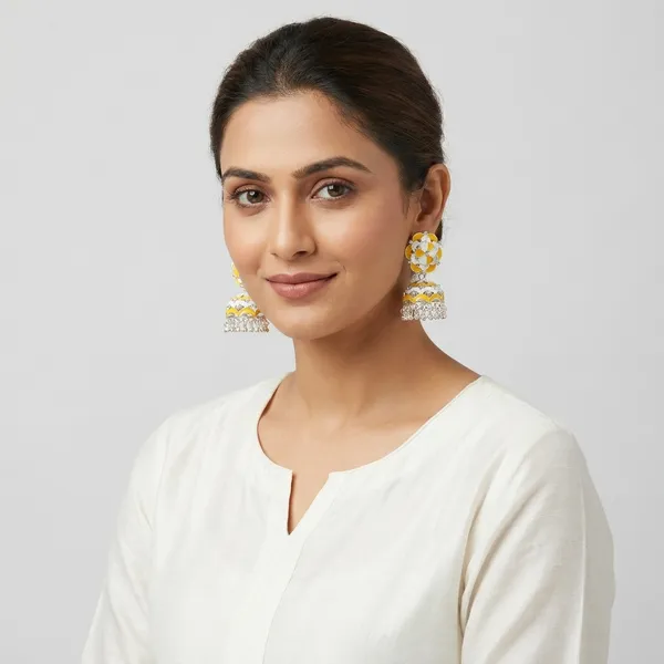 Yellow_Zinc_Jumkha_Earrings_For_Women